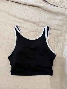 JoyLab Black Sports Bra with White Trim